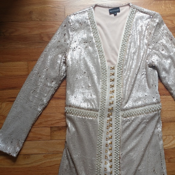 PrettyLittleThing Sequin Pearl Party Dress - Picture 5 of 9